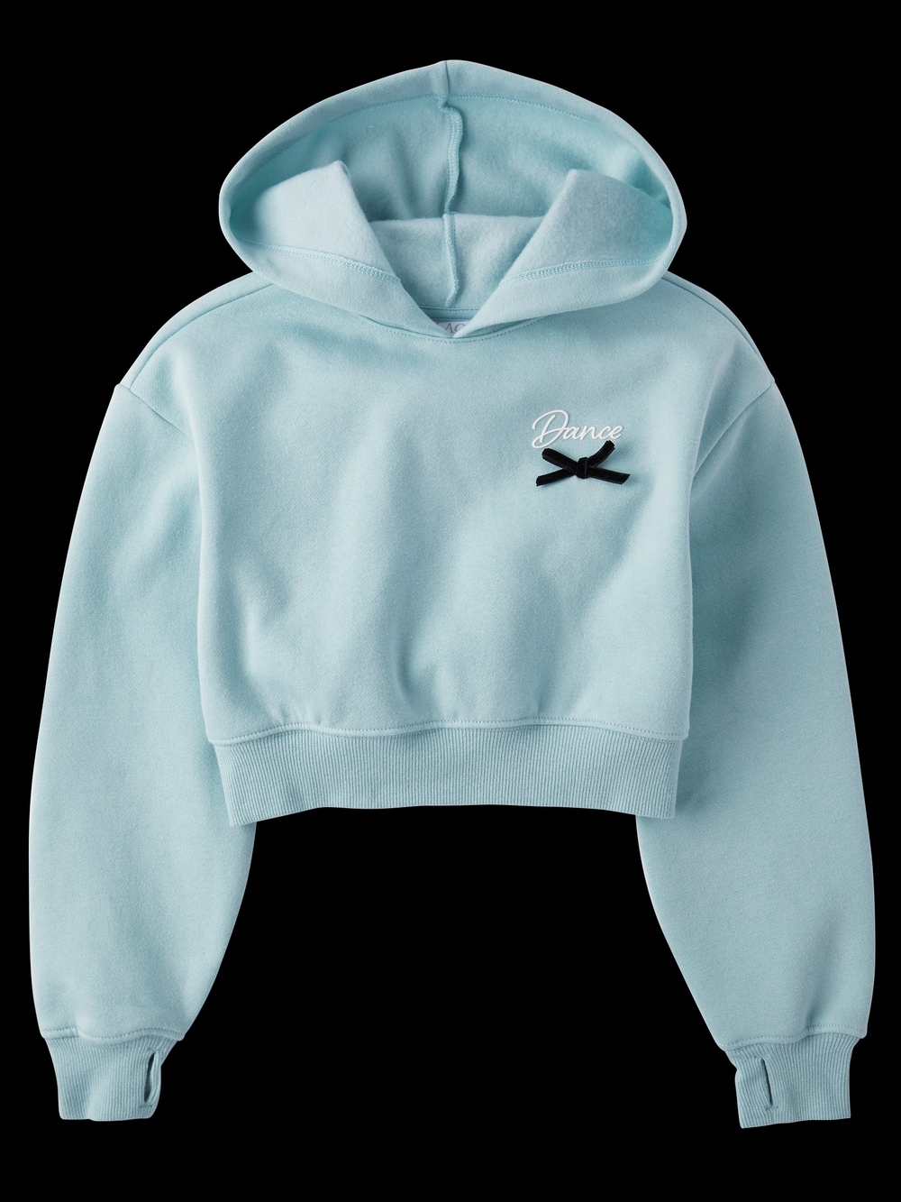 NWOT Children's Place Girls' Light Blue Cropped Dance Hoodie. Size 7/8